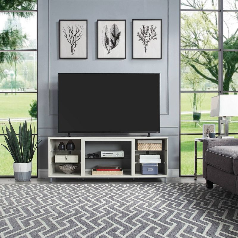 Brighton TV Stand for TVs up to 56" Beige - Manhattan Comfort: MDF Media Console with Cable Management