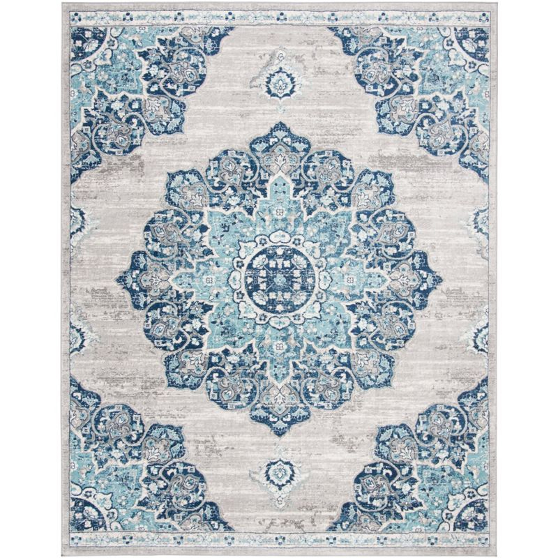 Brentwood BNT849 Power Loomed Area Rug - Navy/Light Grey - 8'9"x11'9" - Safavieh.