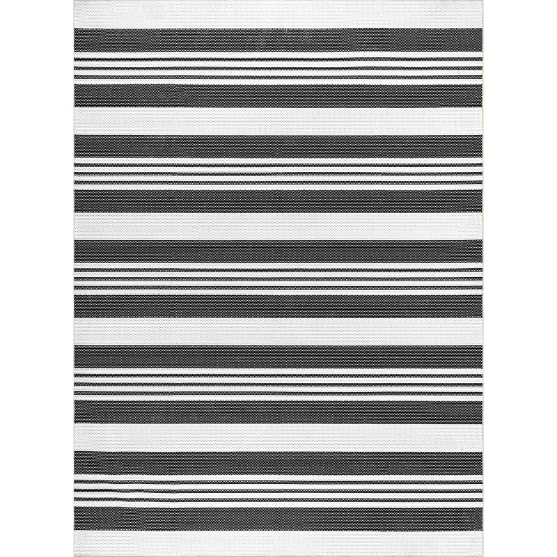 Nuloom Lena Pet Friendly Machine Washable Striped Area Rug, 3' x 5', Charcoal