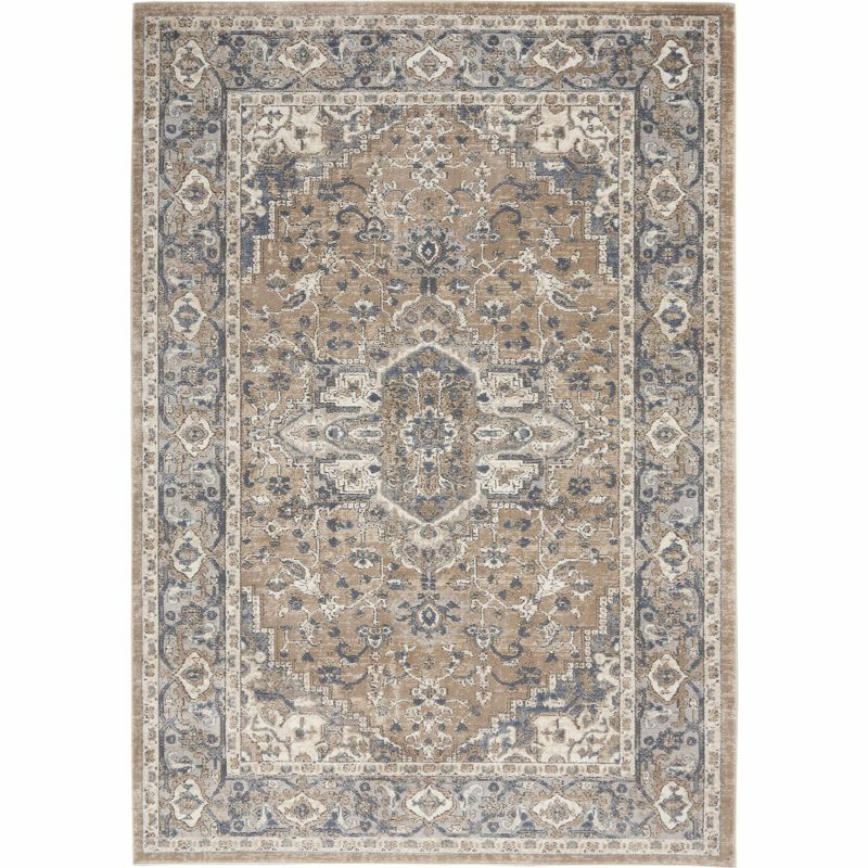 Nourison Concerto Center Medallion Indoor Rug Beige Grey 5'3" x 7'3"