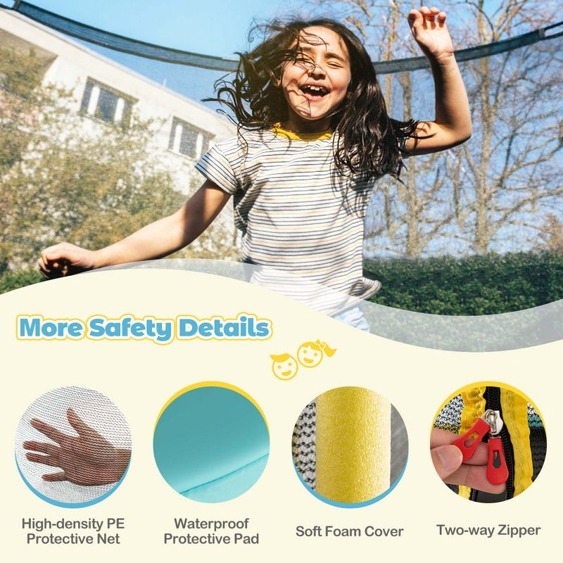 Costway 48" Toddler Trampoline for Kids with Safety Enclosure Net Heavy-duty Frame Yellow