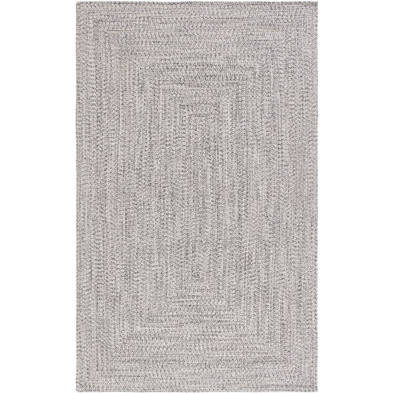 Braided BRA201 Machine Washable UV & Stain Resistant Non-Shedding Hand Woven Indoor/Outdoor Accent Rug - Grey/Ivory - 3'x5' - Safavieh