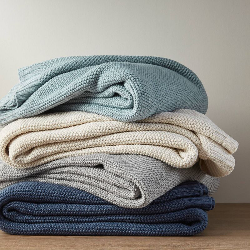 Twin Bree Knit Bed Blanket Indigo