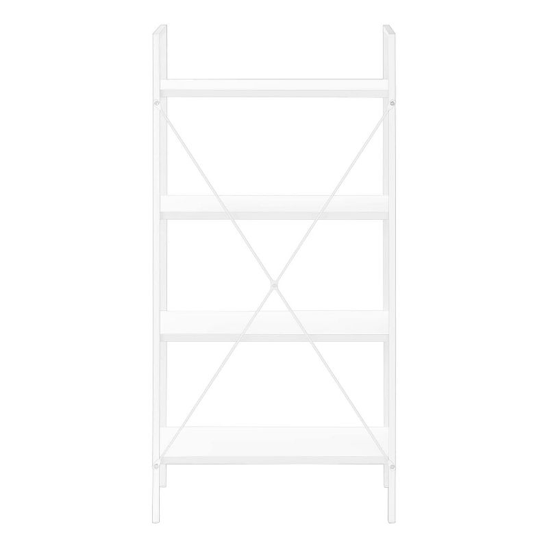 Monarch Specialties Bookshelf Bookcase 4 Tier 48InchH Office Bedroom Metal Laminate White Contemporary Modern