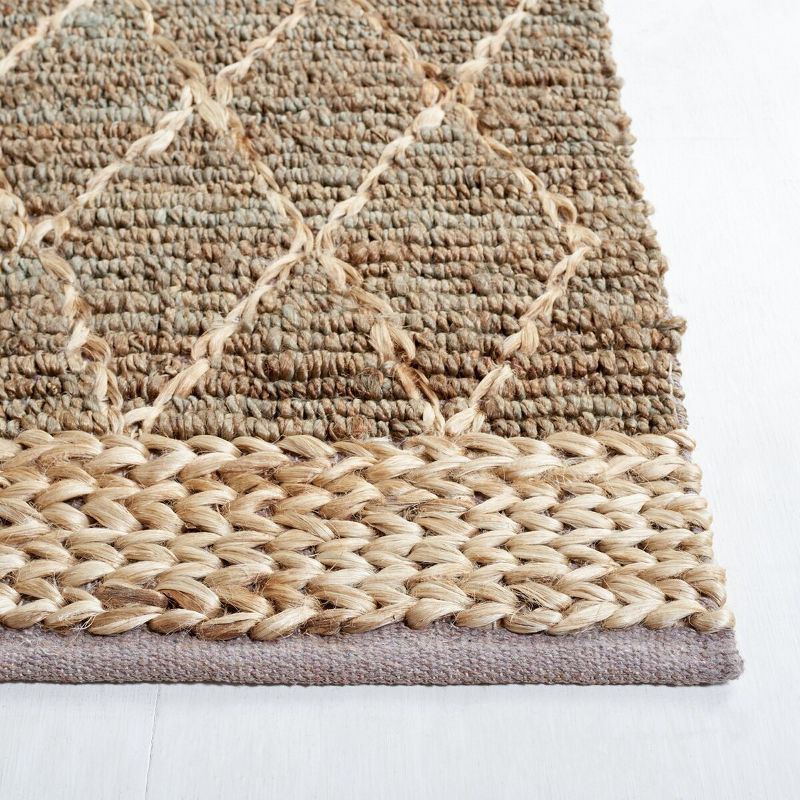 Natural Fiber NF951 Hand Loomed Indoor Area Rug - Natural/Grey - 6'x6' - Safavieh