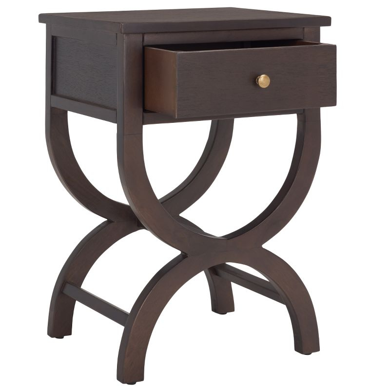 Maxine Accent Table W/ Storage Drawer - Walnut - Safavieh