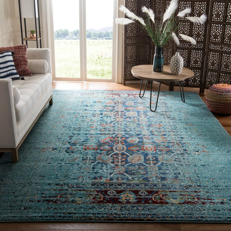 Monaco MNC208 Power Loomed Indoor Area Rug - Blue/Multi - 6'7"x6'7" - Safavieh