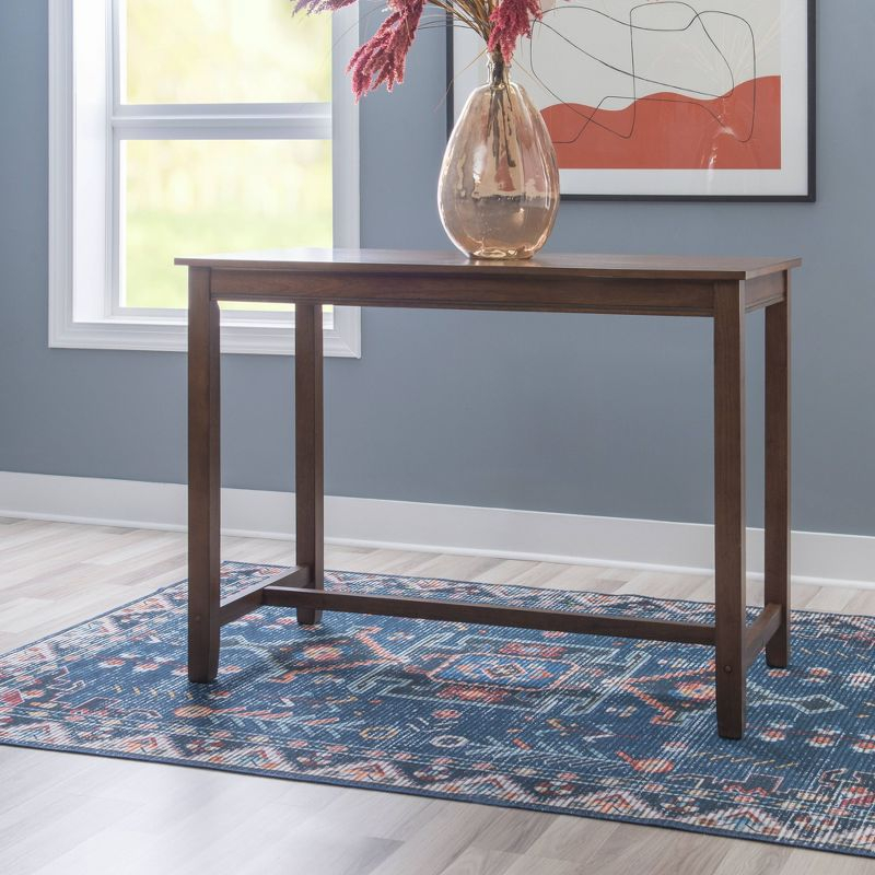 36" Claridge Transitional Counter Height Pub Table Rustic Brown - Linon: Solid Wood Base, Veneer Top