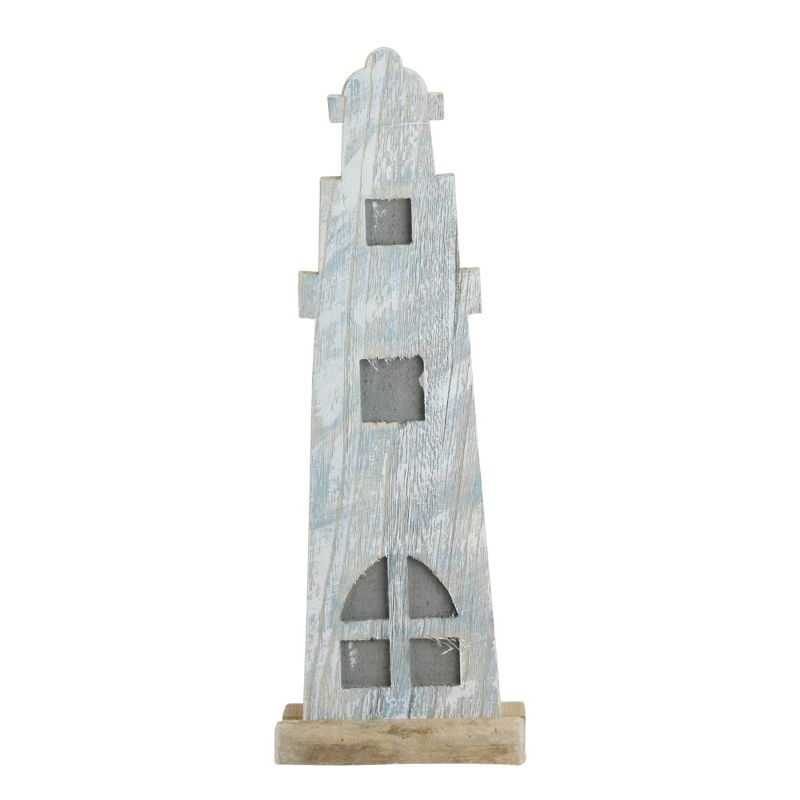 Northlight Weathered Nautical Lighthouse Decoration - 19” - Gray and Blue