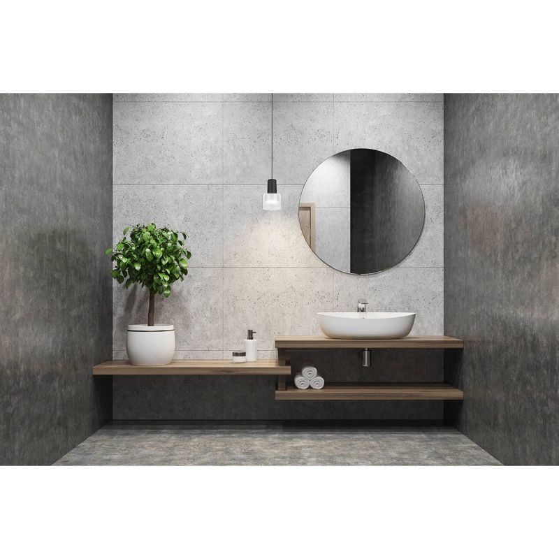 Molineros Mini Pendant Black Finish White Interior with Clear Outer Glass Shade - EGLO: Vintage Style, Adjustable Cable, ETL Listed