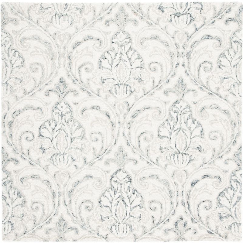 Micro-Loop MLP532 Hand Tufted Indoor Area Rug - Ivory/Grey - 7'x7' - Safavieh