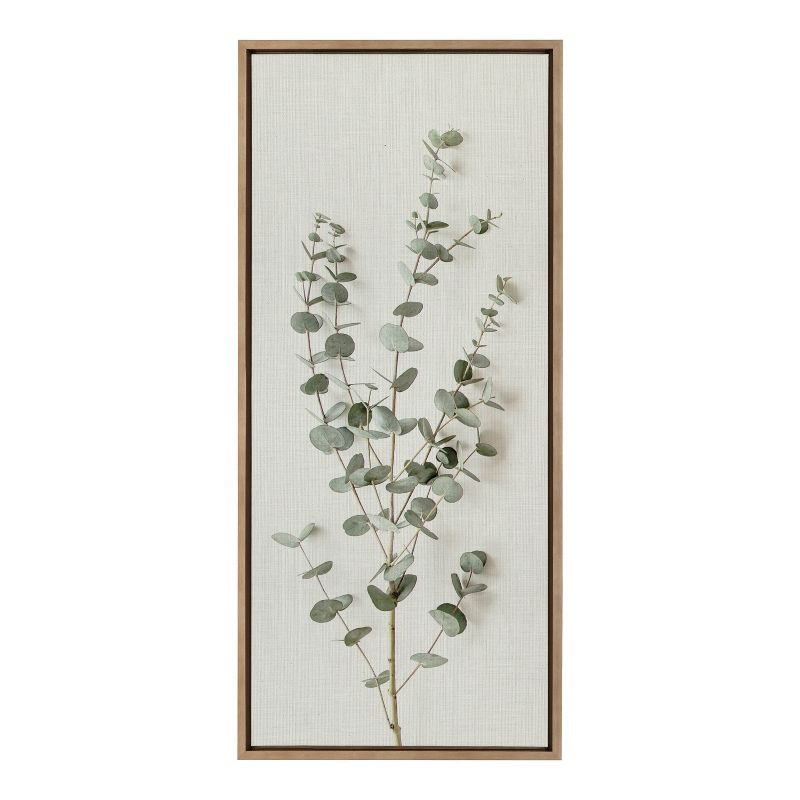 18" x 40" Sylvie Eucalyptus Botanical I Framed Canvas by Creative Bunch Gold - Kate & Laurel All Things Decor: Vertical Digital Art