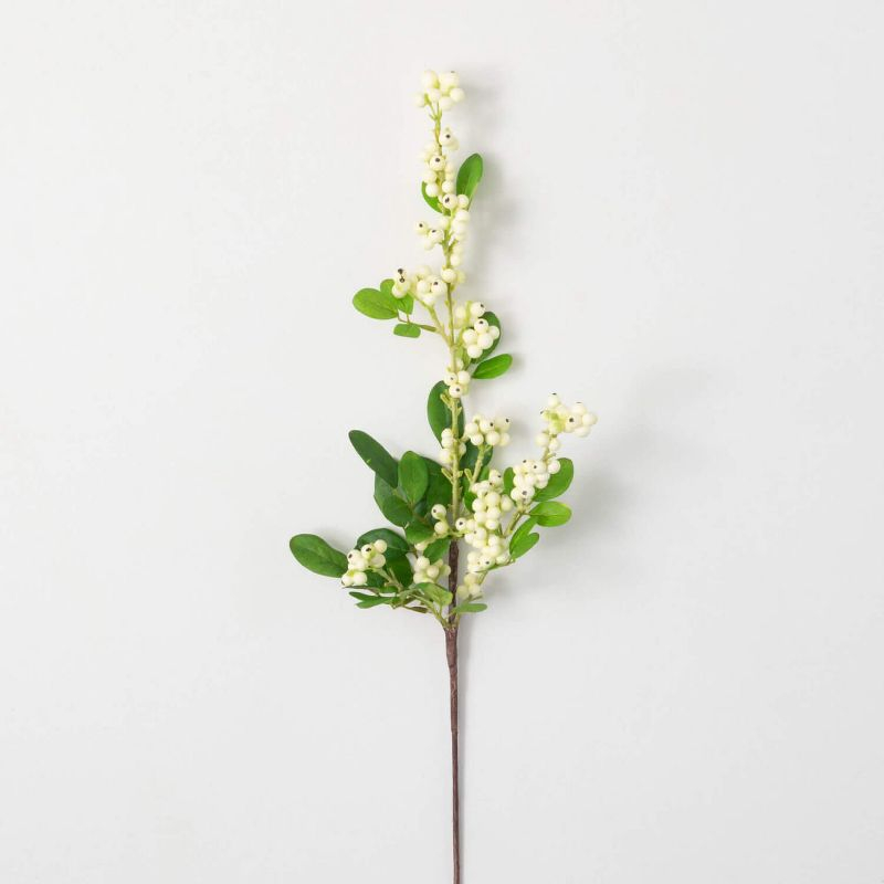 Sullivans Artificial Creamy White Berry Stem 33.5"H White