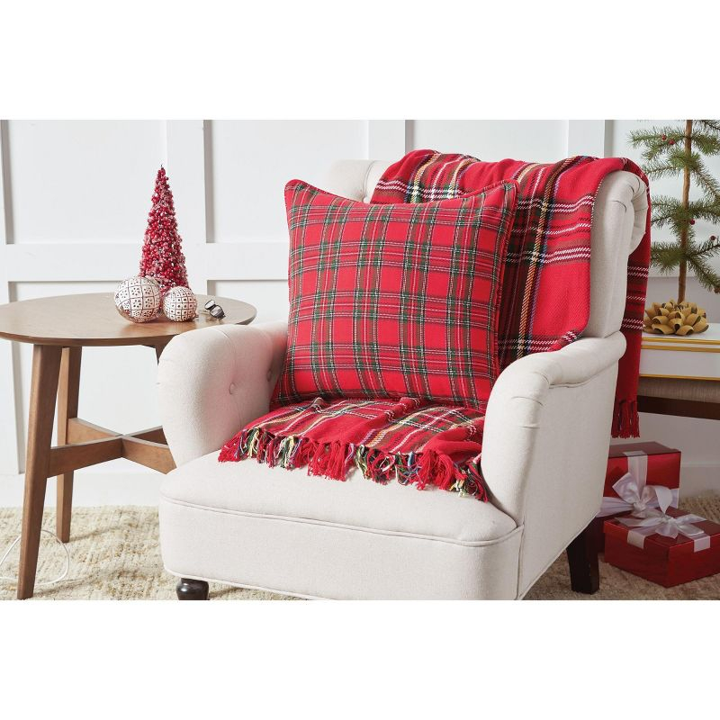 C&F Home 50" x 60" Arlington Plaid Christmas Red Shades Accent Throw Blanket w/ Fringe
