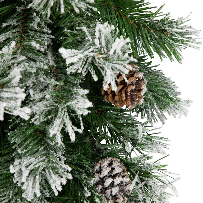 Northlight 22" Unlit Snowy Flocked and Pinecones Christmas Teardrop Swag
