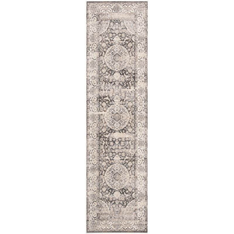 Vintage Persian VTP457 Power Loomed Indoor Runner Rug - Dark Grey/Ivory - 2'2"x8' - Safavieh