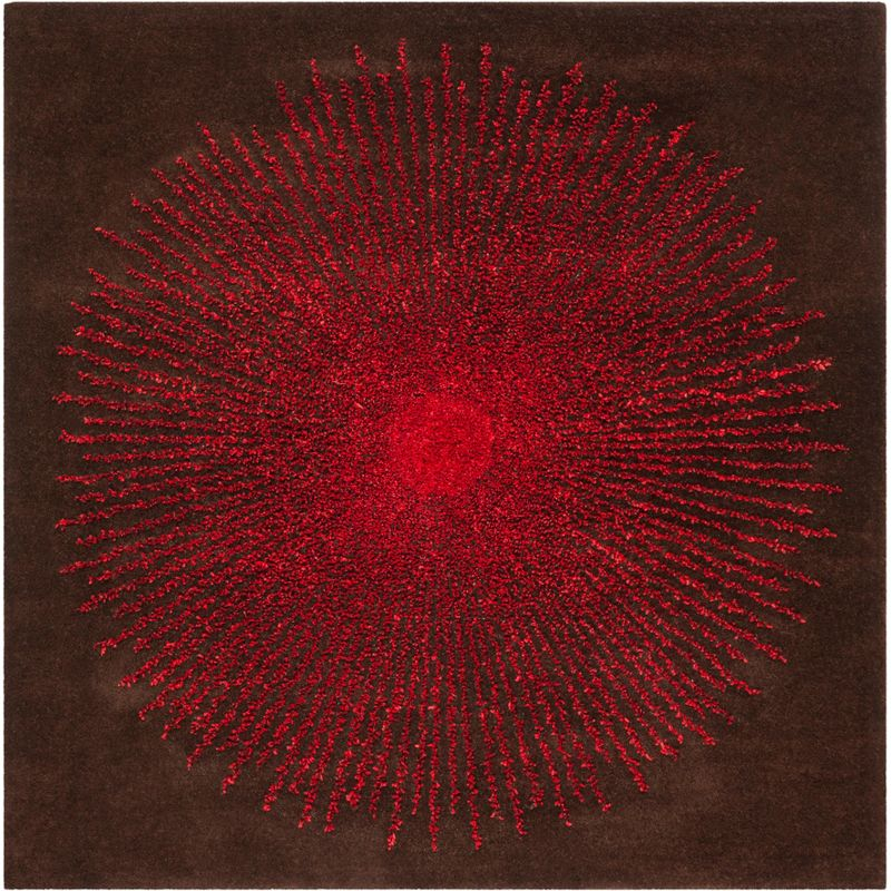 Soho SOH655 Hand Tufted Area Rug - Brown/Red - 8'x8' - Safavieh.