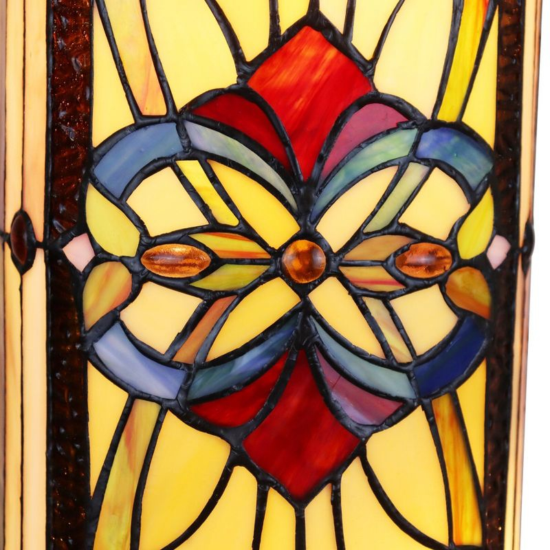 Chloe Lighting Ruby Spectacle Tiffany-Glass 2 Light Victorian Pedestal Light Fixture 30" Tall