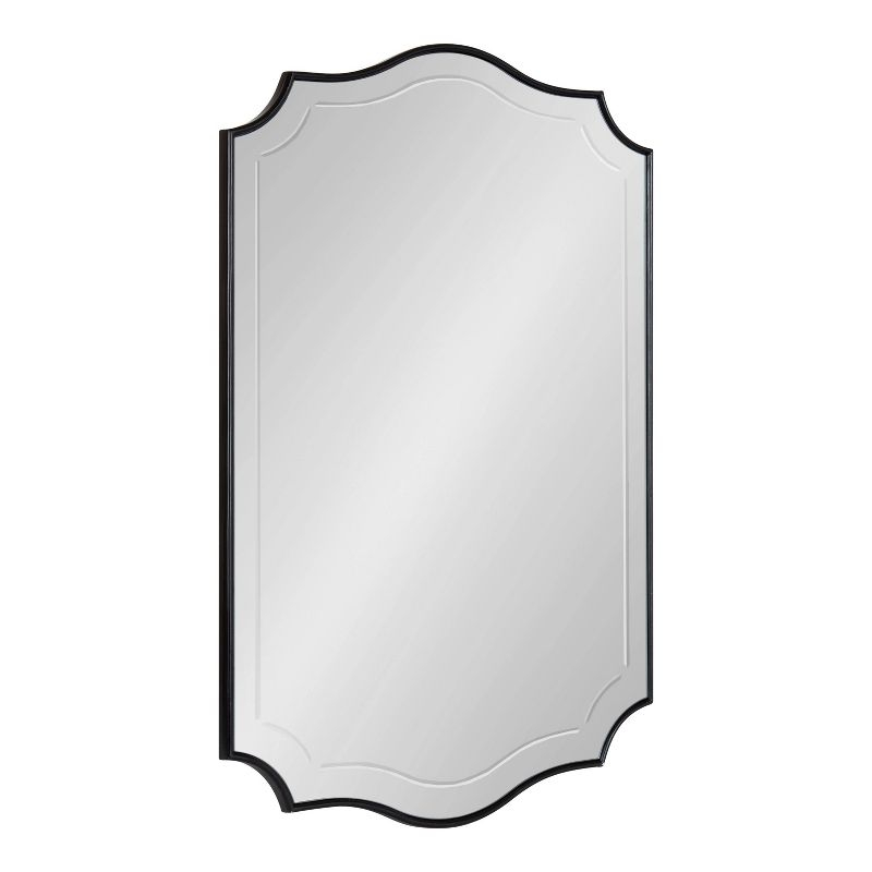 20" x 30" Hollyn Decorative Framed Wall Mirror Black - Kate & Laurel All Things Decor: Scalloped Edge, V-Groove, Hangs Both Ways