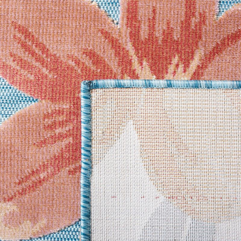Cabana CBN454 Loomed Indoor/Outdoor Area Rug - Aqua/Rust - 9'x12' - Safavieh