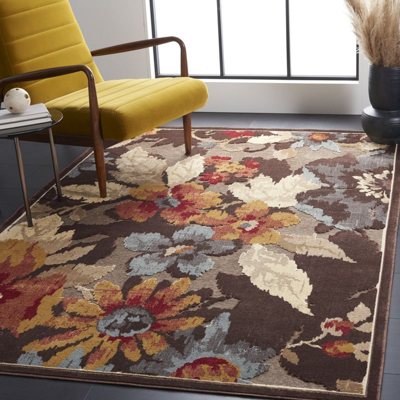 Paradise PAR148 Power Loomed Area Rug - Dark Brown - 4'x5'7" - Safavieh.