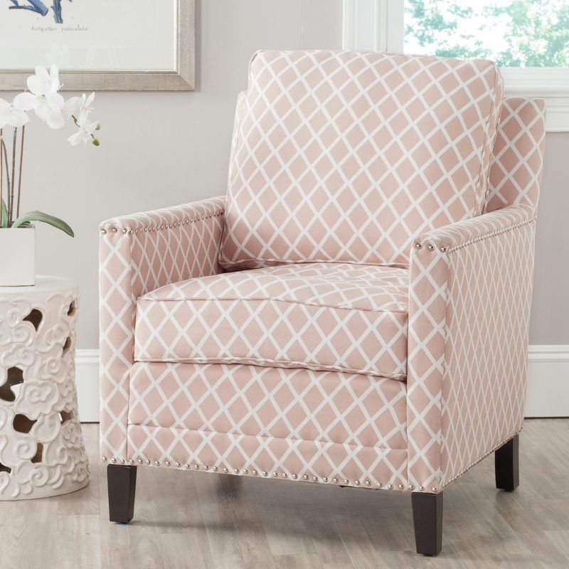 Buckler Arm Chair - MCR4613 - Peach Pink/White - Safavieh