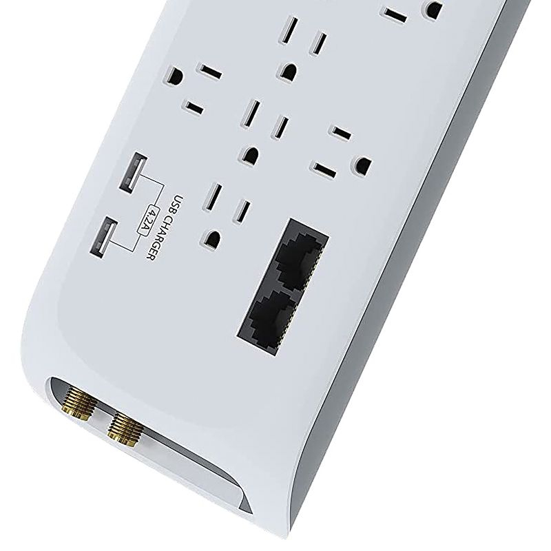 Digital Energy® 12-Outlet Surge Protector Power Strip with 2 USB Ports (6 Ft.) in White