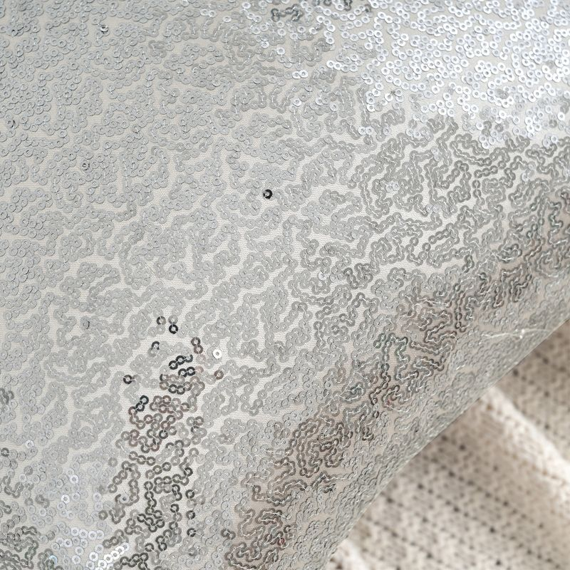 Unique Bargains Home Decor Sequin Square Glitter Decorative Personalized  Throw Pillow Covers 2 Pcs Silver 18" x 18"