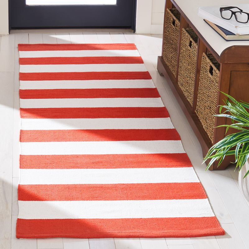 Montauk MTK712 Hand Woven Indoor Runner Rug - Rust/Ivory - 2'3"x9' - Safavieh