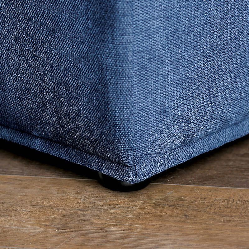 HOMES: Inside + Out Povoa Modern Modular Armless Chair Chenille with Extendable Backrest Blue