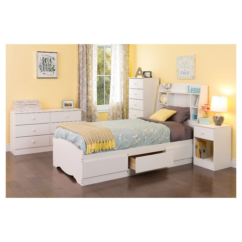 6 Drawers Astrid Vertical Dresser White - Prepac: Laminated Composite Wood, 5 Year Warranty, Nursery Storage