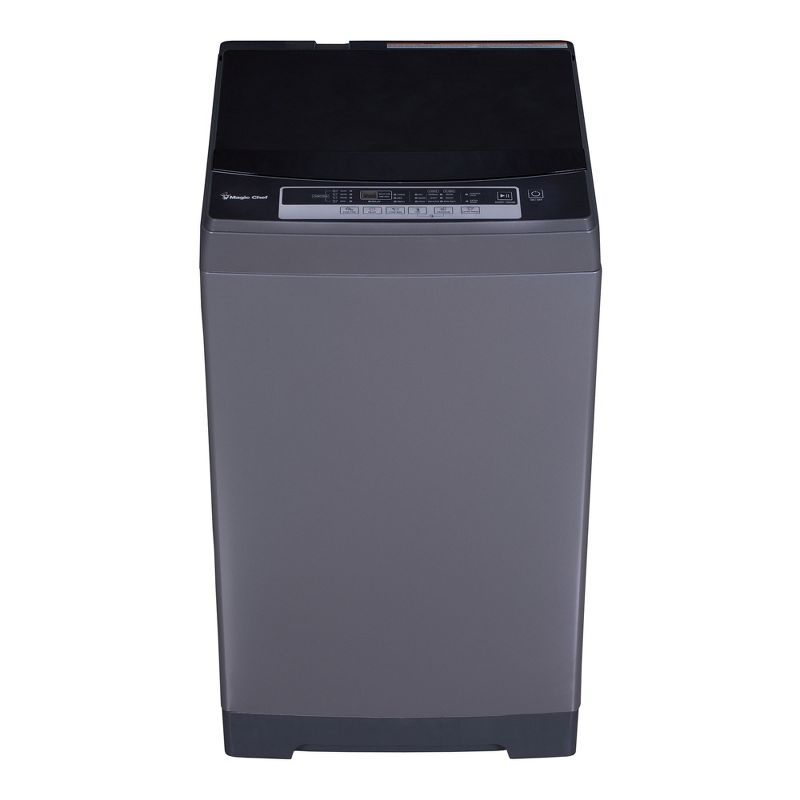 Magic Chef Portable Compact Top Load Washer with 6 Fully Automatic Wash Cycles and Water Pump Filtration for Laundry Use, Silver
