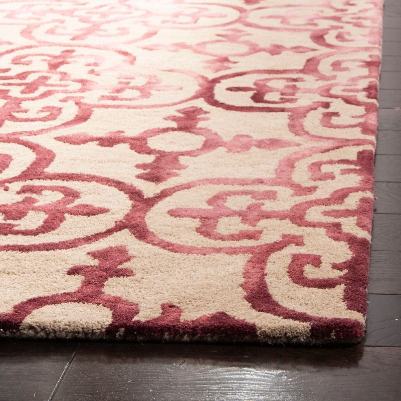 Dip Dye DDY711 Hand Tufted Indoor Area Rug - Beige/Maroon - 7'x7' - Safavieh