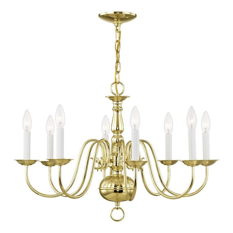 Livex Lighting Williamsburgh 8 - Light Chandelier in  Polished Brass