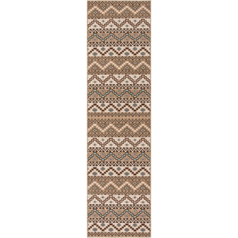 Veranda VER095 Power Loomed Indoor/Outdoor Runner Rug - Creme/Brown - 2'3"x10' - Safavieh.