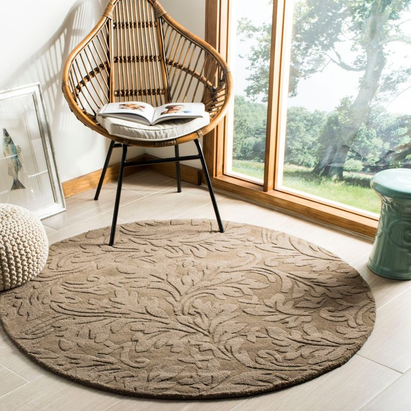 Impressions IM344 Hand Loomed Area Rug - Brown - 5' round - Safavieh.