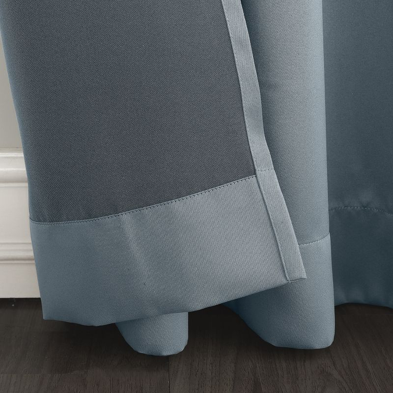 54"x63" Sun Zero Room Darkening Seymour Grommet Curtain Panel Vintage Blue: Modern Thermal Insulated, Noise Reduction