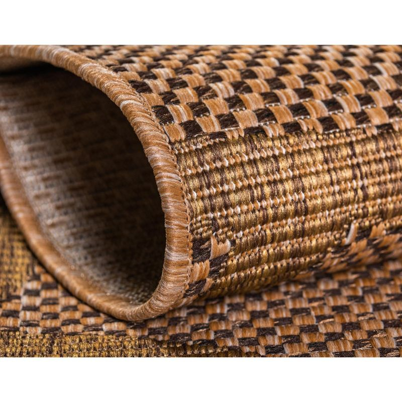 Unique Loom 5' 0 x 8' 0 Light Brown Outdoor Botanical Vine Area Rug