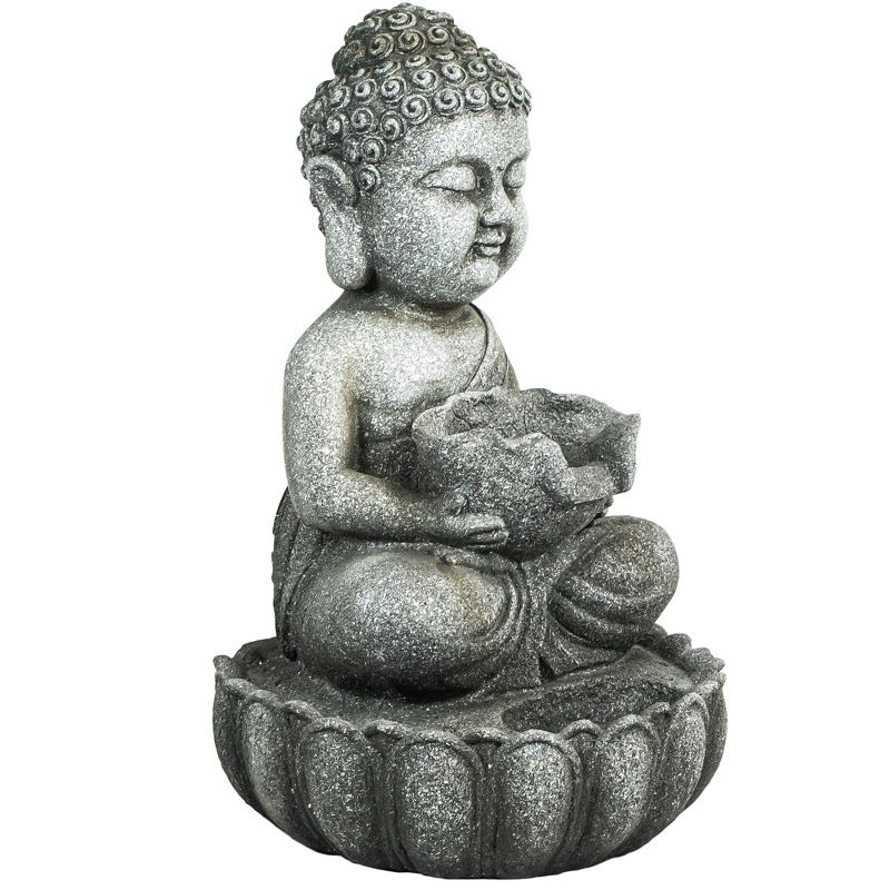 Northlight 21.5" Buddha in Sukhasana Pose Outdoor Garden Water Fountain