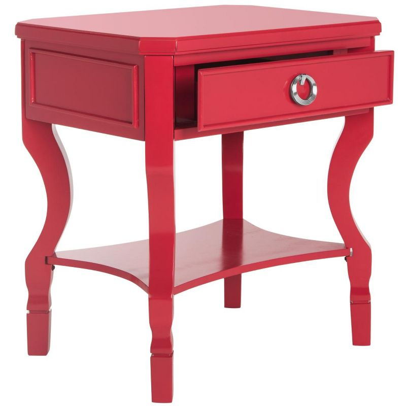 Alaia 1 Drawer Nightstand - FOX6275 - Red - Safavieh Couture