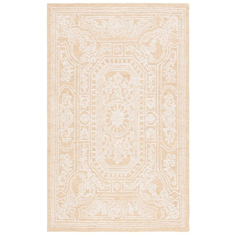 Ebony EBN310 Hand Tufted Indoor Area Rug - Ivory/Gold - 5'x8' - Safavieh