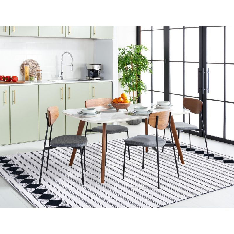 Montauk MTK708 Hand Woven, Flat Weave Indoor Area Rug - Black/Ivory - 6'x6' - Safavieh