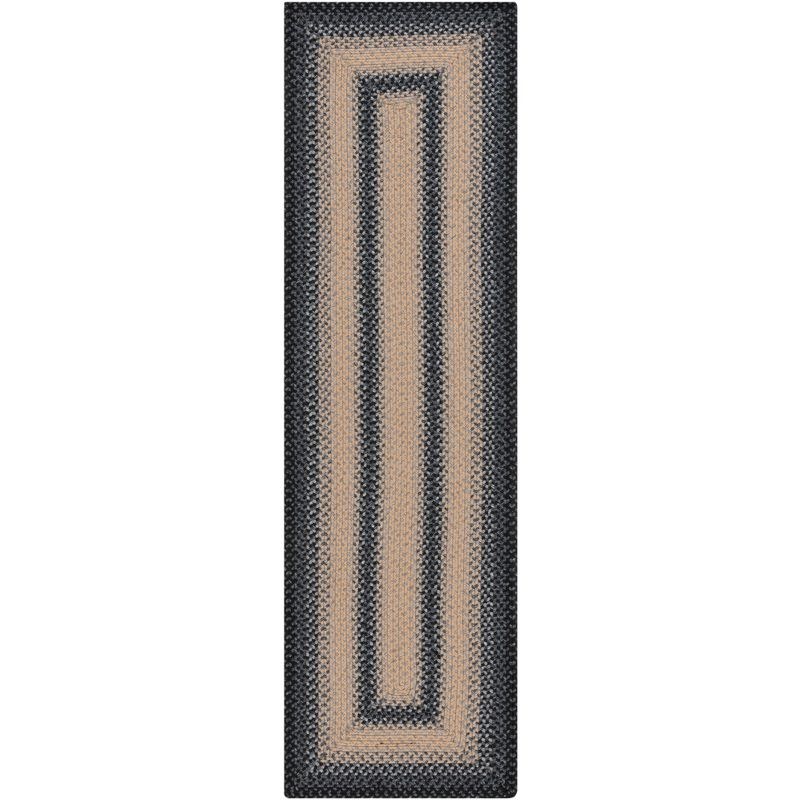 Braided BRD311 Hand Woven Runner Rug - Black/Grey - 2'3"x12' - Safavieh.