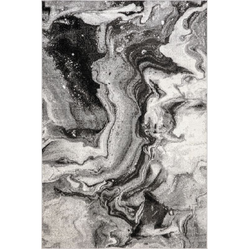 Nuloom Remona Abstract 5x8 Indoor Area Rug for Living Room Bedroom Dining Room Kitchen, Grey/Ivory