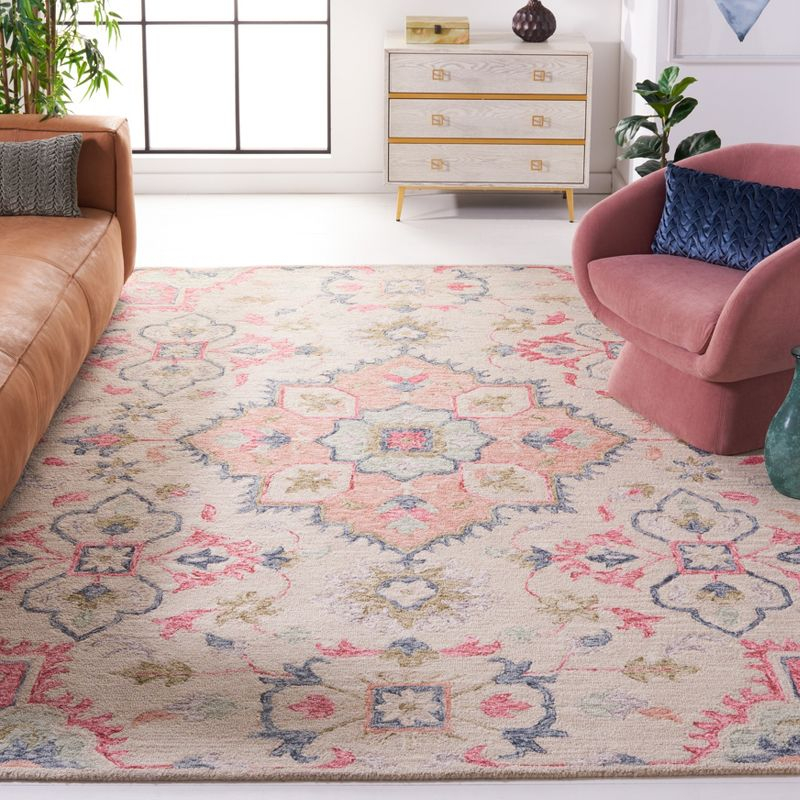 Metro MET354 Hand Tufted Indoor Area Rug - Beige/Rust - 8'x10' - Safavieh