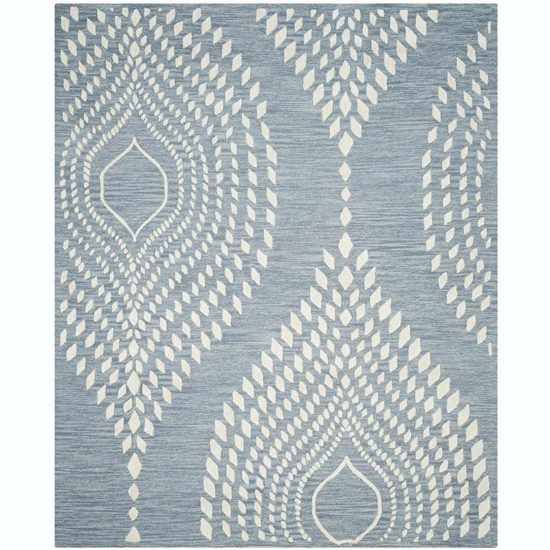 Bella BEL126 Hand Tufted Area Rug - Blue/Ivory - 8'x10' - Safavieh.