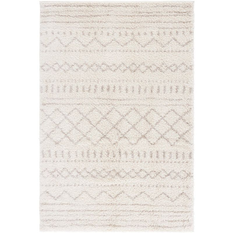 Arizona Shag ASG741 Power Loomed Indoor Accent Rug - Ivory/Beige - 4'x6' - Safavieh