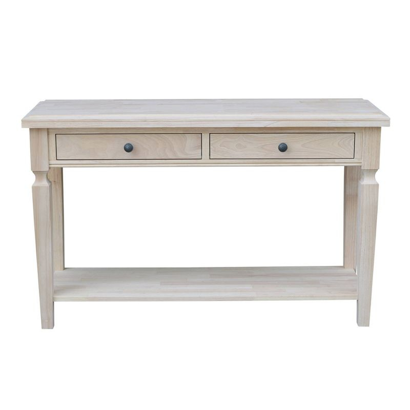 Vista Console and Sofa Table Natural - International Concepts: Durable Parawood, Modern Rectangle Design