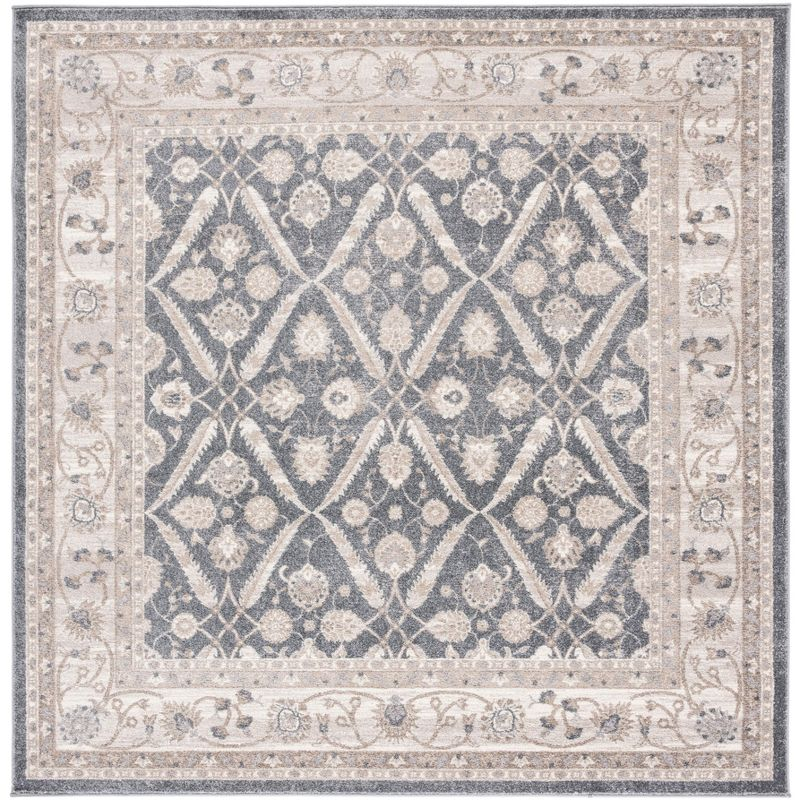 Sofia SOF378 Power Loomed Indoor Area Rug - Dark Grey/Beige - 6'7"x6'7" - Safavieh
