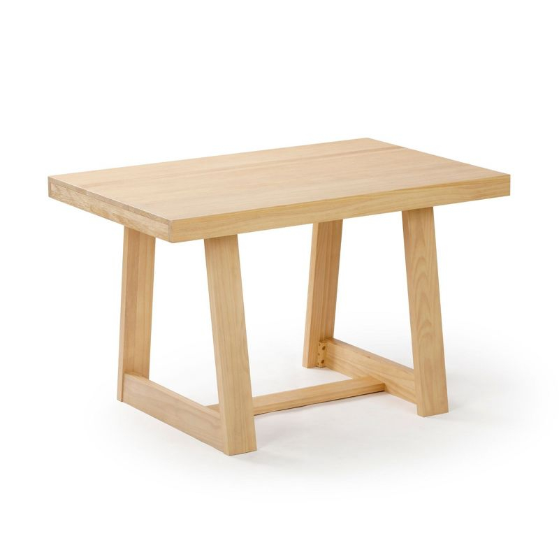 Plank+Beam 48" Dining Table for 4, Classic Farmhouse Solid Wood Kitchen Table, Blonde Wirebrush